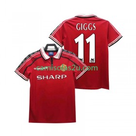 Camisolas de futebol Manchester United GIGGS 11 1999 Retro Equipamento Principal 1998 Manga Curta